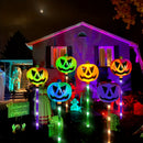 Luces de Calabaza Cambiantes con Energía Solar, Juego de 6 Calabazas Espeluznantes Impermeables IP65 para Halloween, Navidad, Decoración de Patio, Jardín y Caminos, Adornos de Cementerio