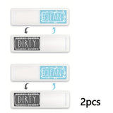 1/2 piezas, letrero de limpieza y suciedad para lavavajillas, adhesivo opcional, magnético, fácil de leer, imanes de deslizamiento de cortina de alta resistencia para lavavajillas, accesorios de cocina, tablero de decoración de refrigerador, pegatina mag