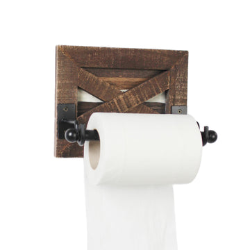 Soporte rústico de madera para papel higiénico de baño, 1 pieza, accesorio de baño, decoración para baño