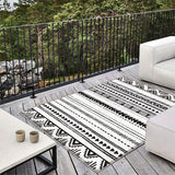 Alfombra de Terciopelo/853g/m² Poliéster Lujo Ligero Minimalista con Patrón Geométrico para Balcón y Jardín, Ultra Suave Antideslizante Toque Francés, Experiencia de Elegancia Sofisticada en Crema, Diseño Moderno a Rayas, Lavable a Máquina Tejido Plano L