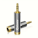 Adaptador de 3,5 mm a 6,5 mm de Riksoin, enchufe chapado en oro, reducción de ruido, accesorio musical universal para guitarra, piano digital, micrófono, altavoces, amplificador, aleación, gris, sin alimentación.