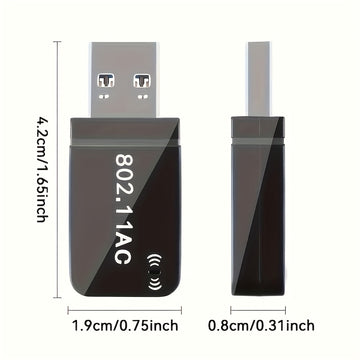 Adaptador sin varillas para PC de Escritorio Adaptador de Red USB sin varillas 1300Mbps con Antena Doble Banda de Alta Ganancia Integrada 5G/2.4G para Windows 7/8/8.1/10/11, ¡da capacidad WiFi y función de punto de acceso móvil instantáneamente a tu PC!