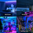 Tira de luces LED para decoración de habitación, con conexión USB 5V, 1m/3.28ft-5m/16.4ft, luces inteligentes con control remoto de 24 teclas, fácil instalación, ideal para dormitorio, escaleras y cocinas