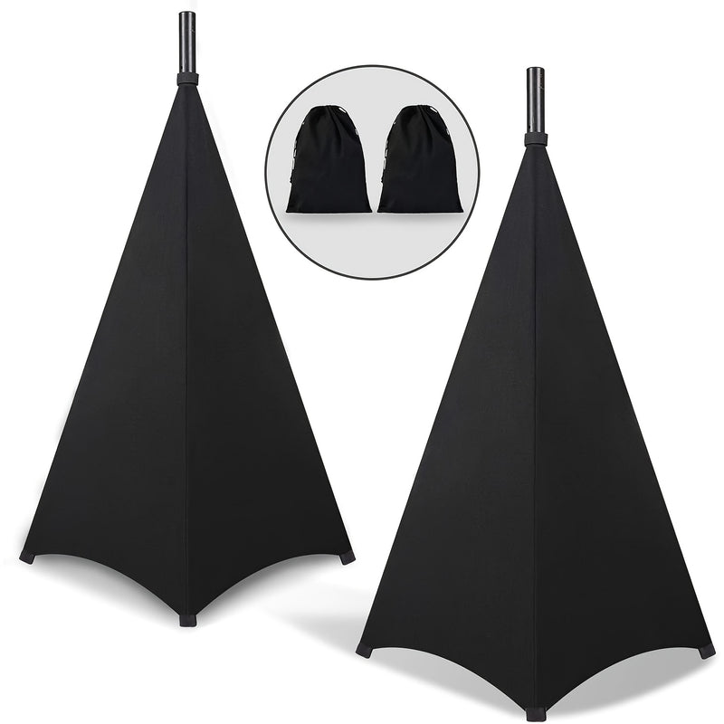 Conjunto de 2 fundas para altavoces con bolsa de almacenamiento, funda para altavoz de DJ, falda para trípode, 360° multifunción para escenario, actuación, bodas, fiestas y eventos de banquete.