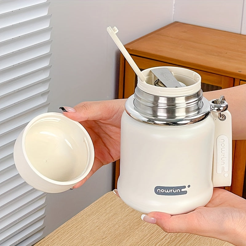 1 frasco térmico de acero inoxidable NouRun, 620 ml - Lonchera elegante y portátil con cuchara, ideal para estudiantes y viajeros, mantiene la comida caliente/fría, perfecto para la escuela, oficina, exteriores y vacaciones