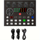 Interfaz de Audio Equipo de Podcast Todo en Uno, Tarjeta de Sonido en Vivo, Cambiador de Voz, Múltiples Efectos de Sonido para Grabación de Podcast, Streaming, Youtube, DJ, PC, Smartphone