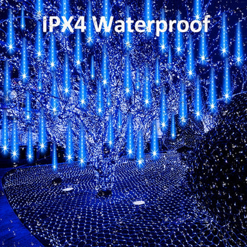Luces Solares de Lluvia Meteórica Loyyz para Exteriores - Decoración de Jardín con Panel Solar, IPX4 Alta Calidad, Efecto Cielo Estrellado, LED Eficiente en Energía, Ideal para Bodas, Pascua, Ramadán, Patio o Techo - Iluminación Festiva y Decoraciones So