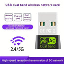 Tarjeta de Red Inalámbrica USB Dual-Band / Soporte 2.4G/5.8G Banda Doble / Antena Integrada de 2dB / Compatible con Sistemas Operativos Windows XP/Vista/7/8/10/11 / Admite Recepción WiFi y Transmisión AP Hotspot / Plug-and-Play para Win10 & 11, Requiere
