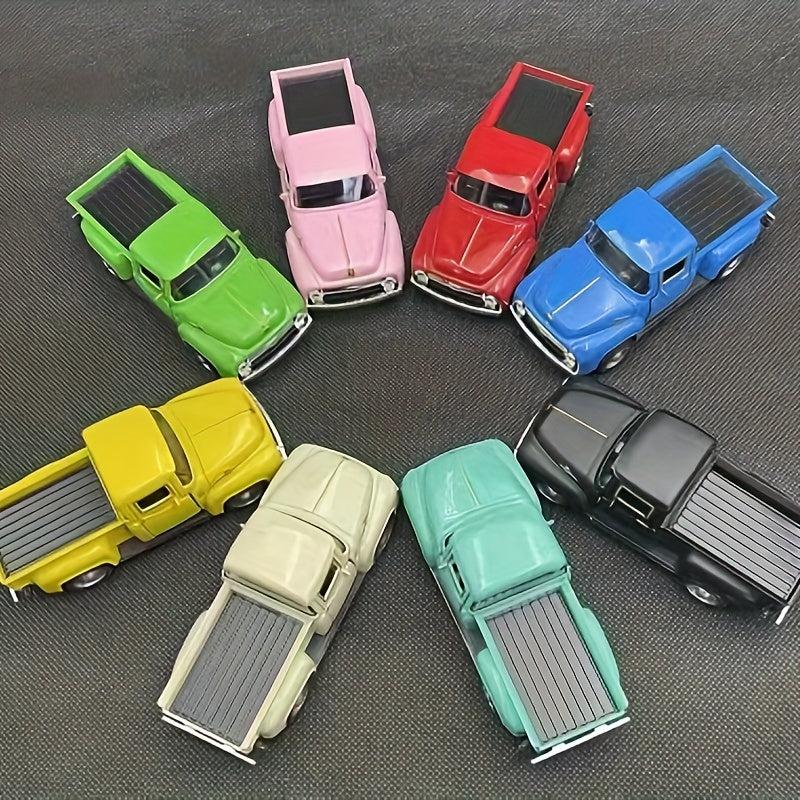 [Modelo Clásico Vintage Rosa Rojo] Modelo Clásico de Auto Vintage de Aleación Metálica Rosa y Rojo - 1 ud Adorno de Camioneta con Puertas y Capó Abatibles, Detalles Cromados - No Requiere Baterías para Decoración de Hogar y Oficina