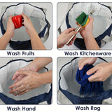 Cubo de baño de pies plegable en azul oscuro - Cubeta de tela de Oxford portátil para alivio calmante, ideal para viajes, camping, pesca y relajación en casa, cubeta de spa para pies al aire libre|Cubeta de relajación|Tela de Oxford duradera