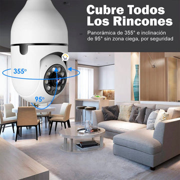 Cámara Seguridad IP Bombillo Wifi Panorámica 8177QT
