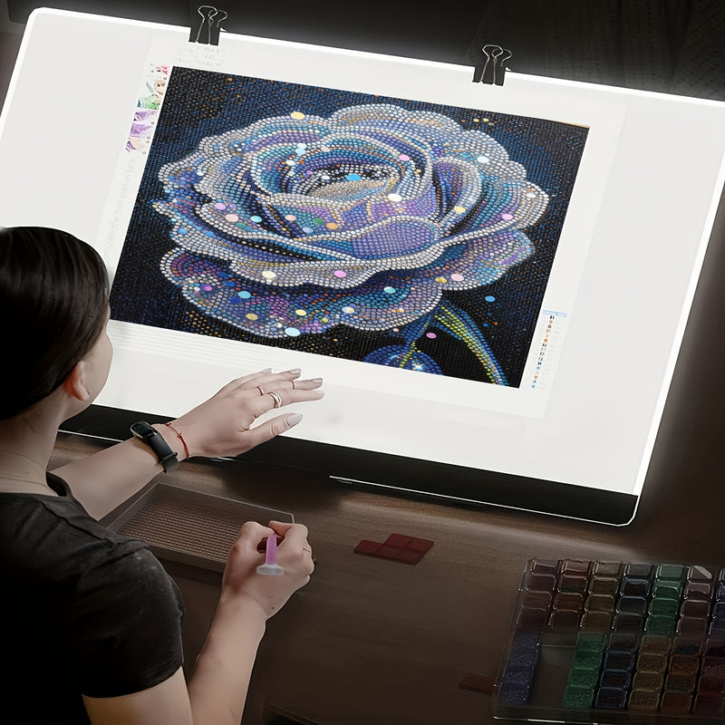 Tablero de Pintura de Diamante Extra Grande con Luz, Tableta de Trazado LED, Kit de Tabla de Dibujo LED para Anime y Adornos de Diamantes, Incluye Soporte y Clips - Kits Esenciales de Arte de Diamantes y Accesorios