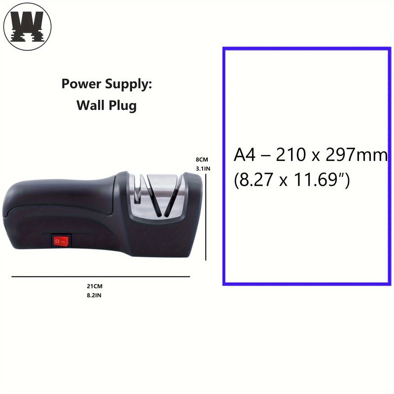 WANVOAPLS Afilador Eléctrico Profesional de Cuchillos 20 Grados, 2 Etapas para Afilar y Pulir en Cocina, Accesorios de Cocina