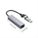 Adaptador de Tarjeta de Red Tipo C USB a RJ45 con Cable Ethernet LAN de 100Mbps para Nintendo Switch y Portátil Macbook, 1 pieza
