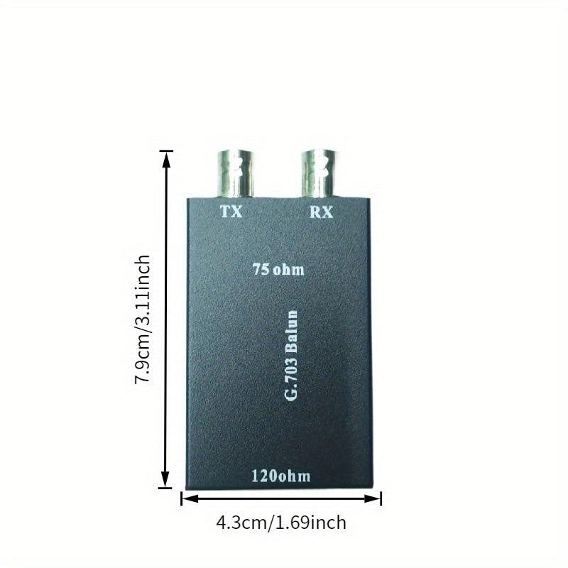 Convertidor de Cable Coaxial Premium de 75 Ohmios a 120 Ohmios BNC a RJ45 - Adaptador Balun de Video Ethernet G.703, Transferencia de Datos de Alta Velocidad