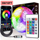Tira de luces LED para habitación, 91.44-3048.0 cm con control por APP y control remoto IR de 24 teclas, múltiples modos dinámicos y funciones DIY, fácil de instalar, longitud ajustable, ideal para decoración de fiestas en casa, iluminación de escenario