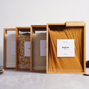 Contenedor de Almacenamiento de Bambú para Comida de 101.44 oz con Tapa Transparente - Ideal para Granos, Fideos, Harina | Organizador de Cocina Reutilizable y de Alta Calidad con Etiquetas para Identificación Fácil