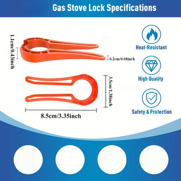 2 piezas de Bloqueos para Manijas de Estufa de Gas Infantiles - Plástico Duradero, Diseño Rojo Fácil de Agarrar para Uso Seguro en Cocina y Dormitorio, Evita Presiones Accidentales de Botones, Protección Fuerte de Seguridad, Protectores para la Parte Sup