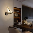 Lámpara de pared LED moderna, lámpara de pared regulable, lámpara de pared creativa con pájaro, ahorro de energía y durabilidad, instalación semi-englobada, adecuada para dormitorio, baño, cocina, luz de pasillo, luz de pasillo, etc., no requiere batería