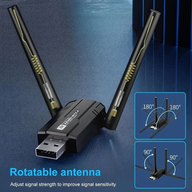 MCPIWOHY WiFi 6 Dual-Band 5G Adaptador inalámbrico 5.4, Dongle USB, Sin batería, No cargado, con funcionalidad inalámbrica, para PC/Tableta, para entrada AUX, para teléfonos Android, para MacBook Pro/Aire, para iPad Pro, para iPad Air, para MacBook Air,