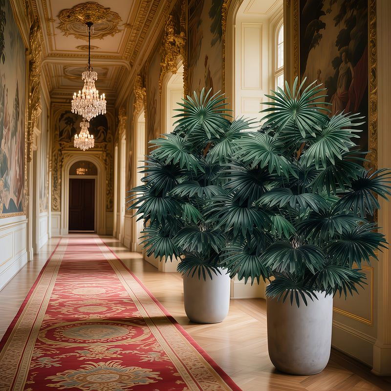 1 pieza - Árbol de palma artificial con cola suelta grande para exteriores con 18 hojas grandes - Árbol de arce artificial de selva tropical, decoración moderna para jardín de bodas, sin mantenimiento - Árbol perenne para todas las estaciones, adecuado p