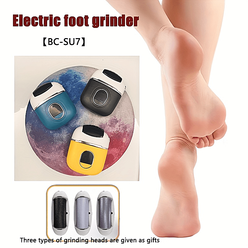 1pc Amoladora eléctrica portátil USB para pies, Cuidado de los pies, Herramienta removedora, Recortador Dead Light Beige, Eliminación de cutículas dura Light Beige