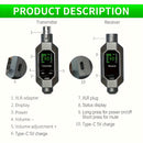 Transmisor y receptor XLR inalámbricos y transmisor y receptor inalámbricos para guitarra, adaptador de micrófono recargable para micrófono dinámico, mezclador de audio, bajo eléctrico.