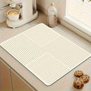 1 pieza de Tapete para Platos Moderno y Minimalista de Secado Rápido - Goma para Encimeras de Cocina, Máquinas de Café y Bares - Absorbente con Diseño Elegante de Línea Blanca, Accesorio para Estación de Café | Diseño de Líneas Elegantes