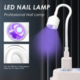Secador de uñas LED mini portátil - Lámpara de secado rápida con carga USB, diseño plegable y flexible para esmalte de gel y pegamento, esencial para manicura de arte de uñas femenino, lámpara de uñas de gel