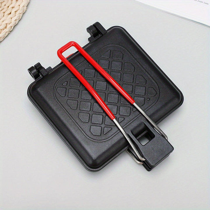 Mini bandeja de pan de sandwich de lona para exteriores - Doble cara, antiadherente, base plana, sin soldadura, para tostadas y bistecs, diseño cuadrado plegable para almacenamiento fácil, electrodoméstico de cocina duradero y fácil de limpiar, fabricant