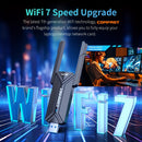 Adaptador WiFi 7 USB Comfast para Windows 10/11/Pro/Max, lector de tarjeta de red Ethernet, USB-A a Wi-Fi Dongle, Plug and Play, con control de aplicación, Voltaje ≤36V, Accesorio de Internet inalámbrico, Wi-Fi Dongle | Diseño negro elegante | Diseño dur