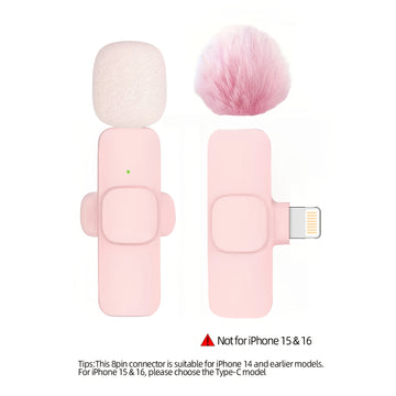Microfono sin varillas de Solapa con Clip Beekinn para iPhone iPad Android - Conector USB-C sin Cable Plug & Play con Reducción de Ruido, Batería Recargable y Cubierta de Espuma para Transmisiones en Vivo Entrevistas Grabación (), Accesorio de Entrevista