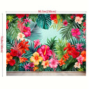 2D banderas, fondo de escenario de flor de palma tropical hawaiana - Bandera versátil de poliéster para bodas y fiestas en la playa, perfecta para celebraciones de verano y primavera.