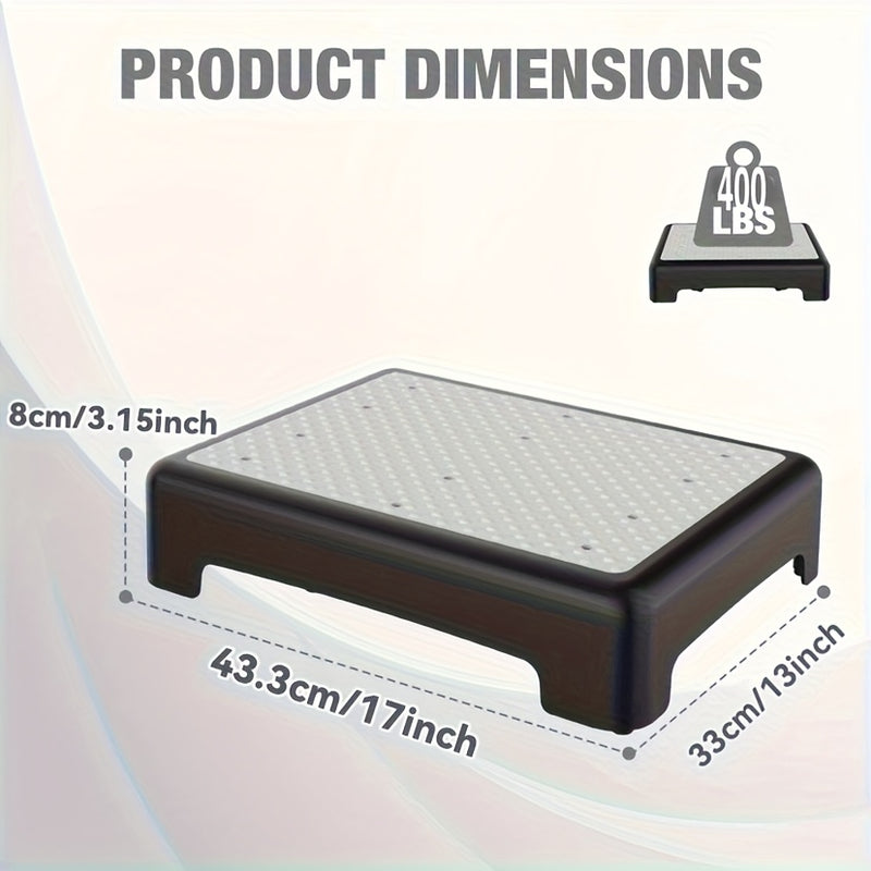 Escalera de movilidad para adultos y mayores - Plataforma antideslizante para interiores y exteriores, plataforma portátil, escalón de seguridad para coche, cama, oficina, ducha, escaleras - Negro Gris