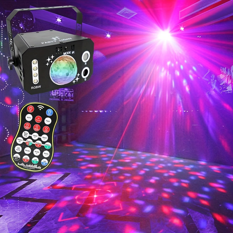 1 pza. Lámpara de bola mágica de 7 ojos USB, luces de bola de discoteca DJ, luces de fiesta LED RGB, luces de proyector de escenario con control remoto, aptas para Navidad, bodas, bares, salones de café y escaparates de tiendas.