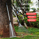 Recogedor de hojas telescópico de acero inoxidable compacto - Cabeza ajustable para limpieza de césped y jardín, recogedor de jardín de metal duradero para eliminación de hojas y malezas