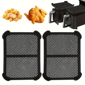 Guardeespaldas de acero inoxidable recubiertos de silicona de 2 piezas para freidora de aire Ninja, compatibles con AF400EU / AF451EU / Serie DZ401, escudo reutilizable contra salpicaduras para accesorios de freidora de aire Foodi Ninja
