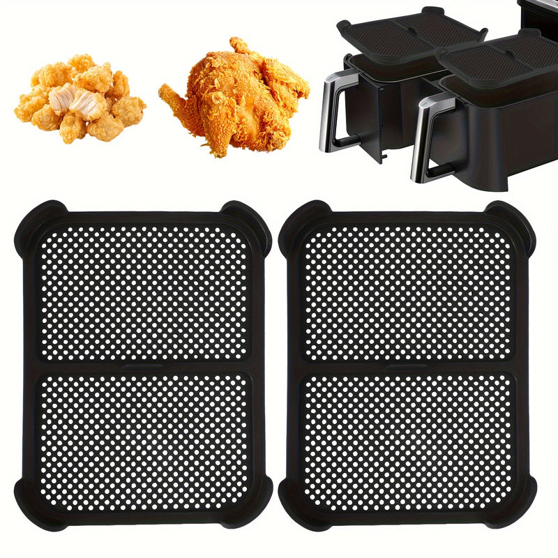 Guardeespaldas de acero inoxidable recubiertos de silicona de 2 piezas para freidora de aire Ninja, compatibles con AF400EU / AF451EU / Serie DZ401, escudo reutilizable contra salpicaduras para accesorios de freidora de aire Foodi Ninja
