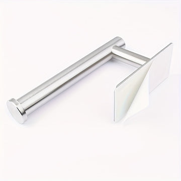 Soporte para papel higiénico de acero inoxidable elegante, 1 unidad, montaje en pared sin taladro con doble opción de instalación, ideal para baño y decoración de baño