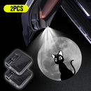 2 piezas de Luz de Bienvenida con Proyección Lunar y Gato LED - Función de Encendido Automático en la Puerta del Coche, Alimentado por Baterías (Baterías No Incluidas) - Regalo Perfecto para San Valentín, Día de la Madre, Día del Padre, Halloween y Mardi