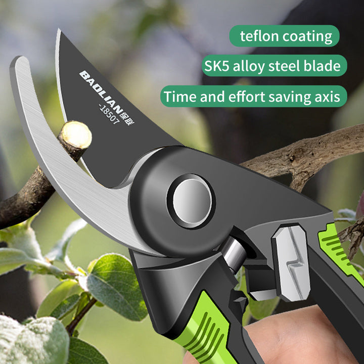 Tijeras de poda de jardín de acero aleado SK5, recubiertas de Teflón, estilo moderno, acero de carbono de alta calidad, corte sin esfuerzo para ramas de árboles, árboles frutales, arreglos florales - No se necesita electricidad
