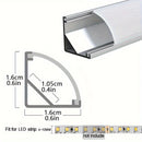 Canaleta de aluminio en forma de V para tiras LED, 10 piezas, difusor de luz, duradero, eficiente energéticamente, incluye cubierta protectora de PC y clips de montaje, para decoración del hogar e instalación de luces lineales