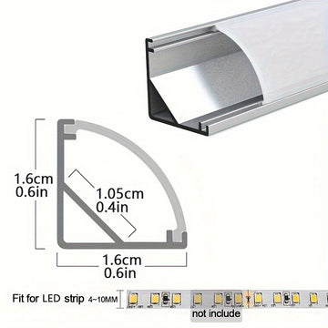 Canaleta de aluminio en forma de V para tiras LED, 10 piezas, difusor de luz, duradero, eficiente energéticamente, incluye cubierta protectora de PC y clips de montaje, para decoración del hogar e instalación de luces lineales