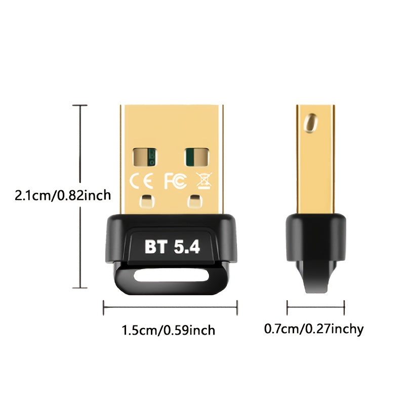 Adaptador inalámbrico USB BT 5.4 para PC, receptor de dongle inalámbrico USB, adecuado para computadoras/auriculares/teclados/mouse hablantes y otros dispositivos, plug and play para Windows11/10/8.1, compatible de forma automática con versiones anterior