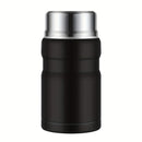 Termo aislante SIAETIUR de 24 oz - Recipiente redondo reutilizable con tapa abatible, boca ancha, apto para lavavajillas y libre de BPA - Negro