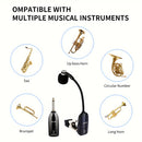 JYX Sistema de Micrófono sin varillas UHF de Alta Calidad Más Reciente, Micrófono para Saxofón con Receptor y Transmisor de Carga USB, Alcance de 160 Pies, Conectar-y-Jugar para Trompeta, Clarinete, Violonchelo, Tuba, Cuerno Francés, Alt