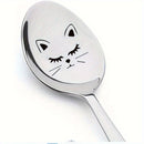 1/2pcs Cuchara De Acero Inoxidable Grabada Con Láser, Cuchara De Mango Largo, Cuchara De Gato Divertida, Linda Cuchara De Café Y Té, Regalo Para Hombres, Mujeres, Amigos, Él, Ella, Mejores Regalos De Cumpleaños Y Navidad, Artículos De Cocina, Cosas De Co