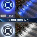 2/4/8/12pcs Luces Solares para Exteriores, IP68 Impermeables - Cargado por Panel Solar, Encendido/Apagado Automático, para Jardín, Patio, Pasillo, Muelle (Azul y Blanco Frío, Construcción Metálica)