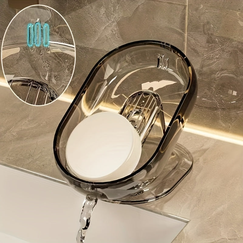 Jabonera elegante y liviana - Plástico duradero, forma ovalada, ideal para decoración de baño y accesorios, apta para ducha y bañera