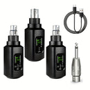 Sistema de Micrófono Inalámbrico 2.4 GHz con Enrutador y Receptor XLR para Micrófonos Dinámicos, Mezcladora y Sistemas de Sonorización, Conexión de 2 Emisores para Transmisión Sincronizada